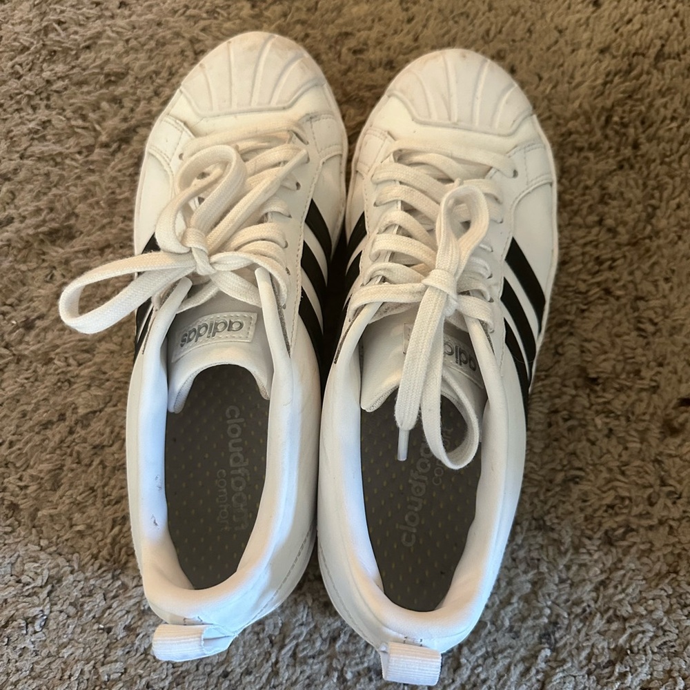 Adidas shell toe White and Black Sneakers